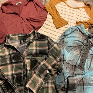 Set of four fall soft tops.